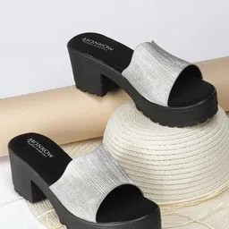 Monrow Women Silver-Toned Suede Party Platform Heels-picture-39