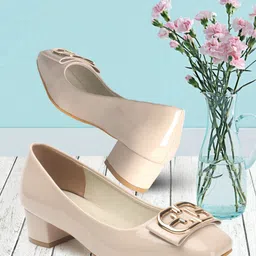 ELLE Embellished Square Toe Block Pumps-image-56