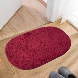 Kuber Industries Blue & Maroon 2-Pcs Anti-Skid Cotton Doormats-picture-37