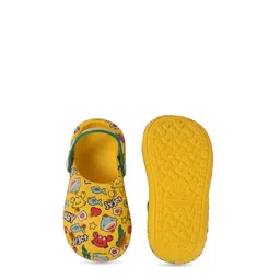 Yellow Bee Unisex Kids Yellow & Green Clogs image 2