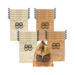 Kuber Industries Cream-Coloured & Beige Set Of 24 Printed Shoe Organizer image 2