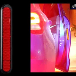 AutoBizarre Red Vinyl Car Anti-Collision, Anti-Scratch, Waterproof High Visibility Reflective Warning Stickers - Set of 2 - Universal Fit for Bumper, Doors, Fender image 4