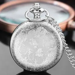 eulcici Pocket Watch Sun and Moon Starry Sky Design Quartz Pocket Watches with Chain Christmas Graduation Birthday Gifts image 4
