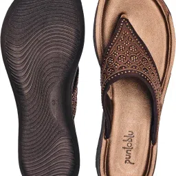 puntoblu Women's Ethnic Flat Slip-on Slippers | Cushioned Footbed | Anti Skid| Lightweight image 4