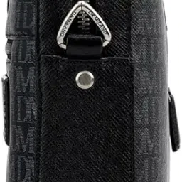 da milano Genuine Leather Laptop Bag for Men & Women | Black Office Briefcase Fits 14" Laptop | Sleek Work Bag with Card Slots, Zip Pockets & Detachable Shoulder Strap image 3