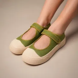 theater Women Jiro Mary Jane Canvas Flats | Slip-On Round-Toe Shoes with Adjustable Strap | Comfortable & Lightweight for Formal & Causal Wear image 1