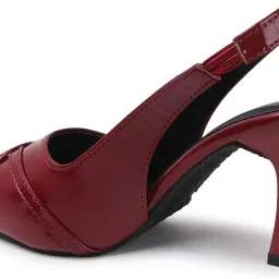 yes miss Women's Slingback Pumps Black Patent Leather Double Strap Heels for Work, Party & Casual Wear image 1