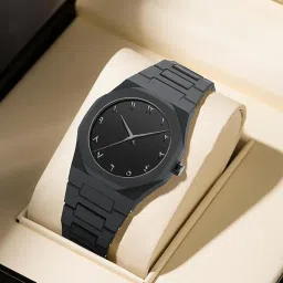 zivaal Arabic Aura Black Date Display Watch with Arabic Numerals, Silicone Strap Stainless Steel case, Shock Resistant, Durable Lightweight Design Arabic Timepiece for Men and Women image 2