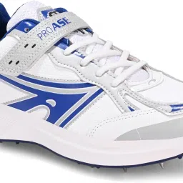pro ase sport Pro ASE Lightweight Cricket Shoes - Durable & Comfortable | Ideal for Turf, Ground & Hard Surfaces | Allrounder Design with Metal Spikes, Velcro & Superior Grip | White, Blue, Green, Red image 5