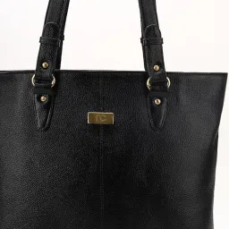 nation crafts Genuine Leather Tote Bag, Large Size with 5 Pockets, Classic Style Shoulder Handbag for Women, Office Travel Shopping image 4