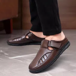 brute Leather Sandals for Men | Open Fisherman Sandals | Half Sandals image 1