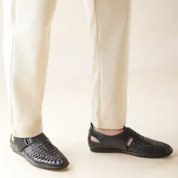 regal Imperio Mens Formal Leather Woven Sandals image 2