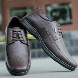 liberty Fortune HOL-131E Men’s Formal Derby Shoes - Black, Brown - Synthetic Leather Lace-Up with Cushioned Footbed - Stylish Office Footwear - Comfortable and Lightweight image 5