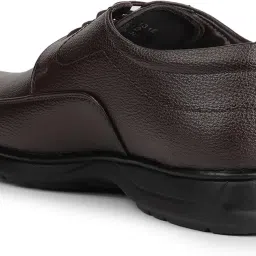 liberty Fortune HOL-131E Men’s Formal Derby Shoes - Black, Brown - Synthetic Leather Lace-Up with Cushioned Footbed - Stylish Office Footwear - Comfortable and Lightweight image 2