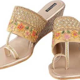 shoetopia Women's & Girl's Woven Design Wedges Heels image 1