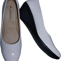 alentra Women's White Ballet Flats, Comfortable Slip-On Casual with Cushioned Insole, Low Heel image 5