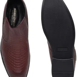 hayes london Men’s Chelsea Boots | Genuine Black Leather High-Top Slip-On Shoes | Comfortable Formal Shoes for Men | Stylish Office, Party & Casual Wear Fashion Boots image 3