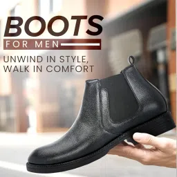 stanphord Mens Pinnacle Pulse Boots | Chelsea Solid High Top Regular Chukka Zipper Casual Semi Formal Shoes without Laces | Perfect for Parties, Outdoor, Trekking , Office | Versatile Comfort |Casual Shoes image 1