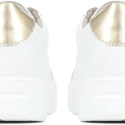 pavers Ladies Supportive Lace-Up Fashion Trainers with Chunky Platform Sole and Faux Leather - Side Zip Casual Flat Shoes image 2