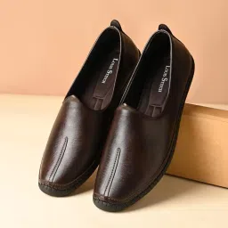 louis stitch Men’s Ethnic Slip On Mojaris | Stylish Nagra Juti for Men | Lightweight and Comfortable Stylish Shrunken Jutis and Mojaris for Kurta Pajama | LSAXNGSH image 1