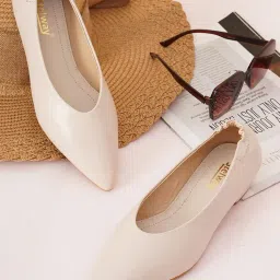 stelway Women's Office Wear Ballet Flat – Pointed Toe Bellies, Block Heel, Ankle Elastic, Trendy Slip-On Comfort Shoes for Casual Use image 1