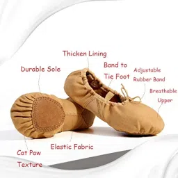 the dance bible Girl's Adult Stretch Mesh Soft Canvas Split Sole Ballet Dance Shoes image 4