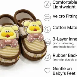 nanhaa wear Baby First Walker Shoes, Soft Sole Crib Shoes with Cartoon Puppy Design, 3-Layer Inner Sole, Anti-Slip Baby Shoes image 3