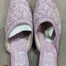 Women's sendal Glitter Embellished House Slippers, Pink, Studded Floral Design, Indoor Slip-on Wasim Razz27 image 3