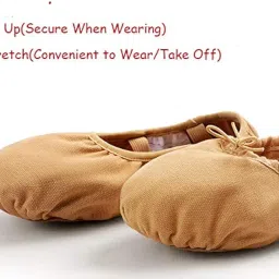 the dance bible Girl's Adult Stretch Mesh Soft Canvas Split Sole Ballet Dance Shoes image 1