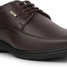 liberty Fortune HOL-131E Men’s Formal Derby Shoes - Black, Brown - Synthetic Leather Lace-Up with Cushioned Footbed - Stylish Office Footwear - Comfortable and Lightweight image 3