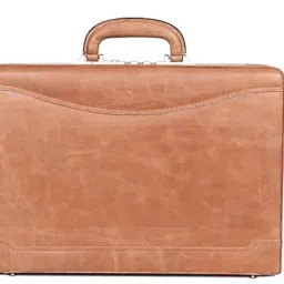 obani Genuine Leather Expandable Briefcase Tan. Dimensions: 45.72cm x 10.16cm x 31.75cm (L x W x H) image 1