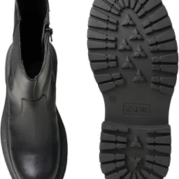 ezok Women's Leather Chelsea Boots | Stylish Lace-Up Design with Cushioned Insole | Comfortable & Trendy for Casual Wear image 3