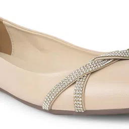 bata Women's Pointed Toe Flat Ballerina - Off White (5Uk) image 4