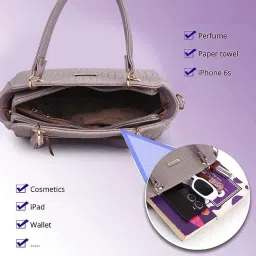 spotic Synthetic Leather Elegant Croco Pattern Handbag for Women – Stylish & Spacious Shoulder bag image 5