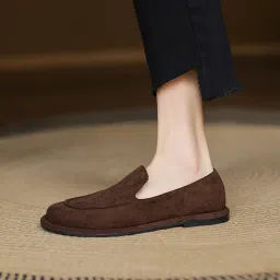 mippo Velvet Leather Boat-Shaped Single Shoes | Women’s Low-Heeled Shoes image 2