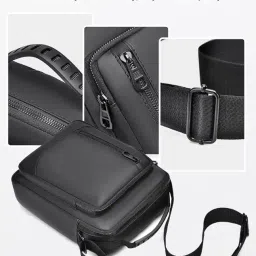 brogbus Handbag Sling Bag for Men Messenger Bag Crossbody Bag for Travel Office Business (Black) image 5
