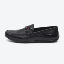 monte carlo Mens Solid Slip on Genuine Leather Loafers image 5