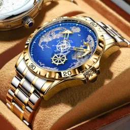 glenaw Automatic Watches for Men- Rotating Earth Dial, Men's Mechanical Watch Luminous Hands, 3ATM Waterproof Steel Strap Wrist Watches image 4