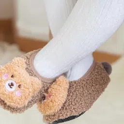 freshfoot Cute and Colorful New Born Baby Anti Slip Shoes,Socks For Baby Soft Plush Cartoon Slippers Soft Bottom Baby Boys & Girls' First Walking Shoes image 2