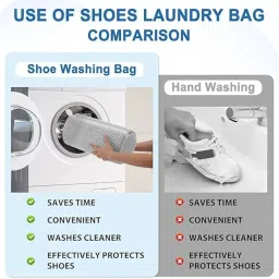 LSARIMO Shoe Washing Machine Bag Laundry Shoe Bag for Washer & Dryer, Reusable with Durable Zipper for Sneakers & Delicates Deep Cleaning Washable Laundry Organizer Bag, All Shoe Sizes (Grey) image 5
