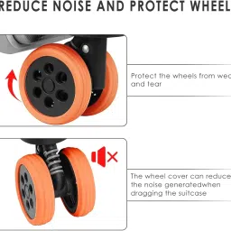 sykul Silicone Suitcase Wheel Covers (8 Pc Set) | Universal Luggage Wheel Protectors for Noise Reduction & Anti-Slip Smooth Rolling | Travel Trolley Bag Accessories image 2