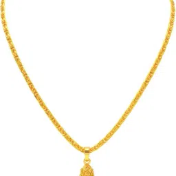 shankhraj mall Traditional 22K Gold-Plated Chain Necklace with Intricate Pendant for Women & Men image 1