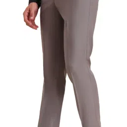 metal Men's Slim Fit Solid Formal Trouser, Pista Grey Terry Rayon Fabric, Sleek Design for Office or Casual Wear image 1