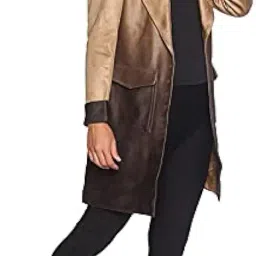 campus sutra Women's Long Coat With Flap Pocket For Casual Wear | Lapel Collar | Long Sleeve | Pull On Closure | Suede Coat Crafted With Comfort Fit For Everyday Wear image 4