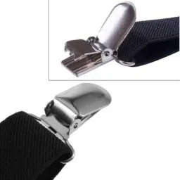 usl Black Adjustable Elastic Y Back Style Suspender for Men and Women with Strong Metal Clip image 4