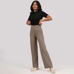 blissclub Ultimate Sculpt Wide - Legged Pants, Ribbed Waistband, Wide Silhouette, 2 Zippered Pockets image 1