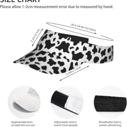 lvgooki Cow Print Hats for Women Men Cow Print Sun Sports Visor Hat Cow Print Beach Visor Hat… image 3