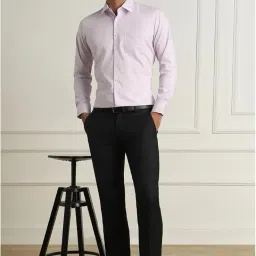 van heusen Mid Rise Checkered Formal Trouser for Men|Regular Fit Formal Pants |Stretchable Waist| image 2