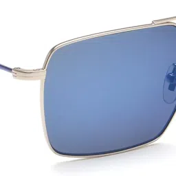 police Eyewear | Blue Lens | Silver Frame | Full Rim Square Shape Branded Latest and Stylish Sunglasses | 100% UV Protection | Mens Sunglasses| Size Large | SPLL07K59579BSG image 4