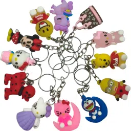 g2gather Cartoon Character Keyrings Keychains for Kids Birthday Return Gifts for Boys / Girls (Set of 12) image 2